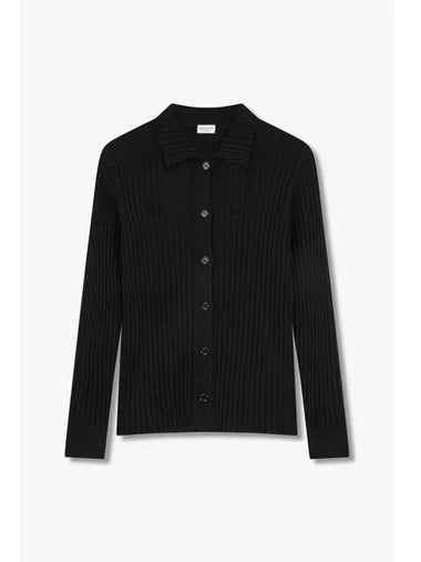 Women s Cashmere Ribbed Cardigan Black - DRIES VAN NOTEN - BALAAN 1