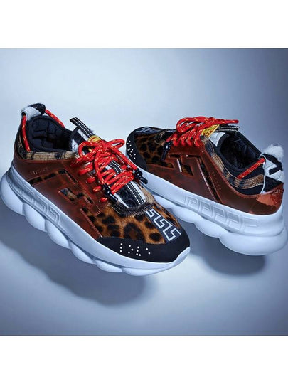 Leopard Chain Reaction Low Top Sneakers - VERSACE - BALAAN 2