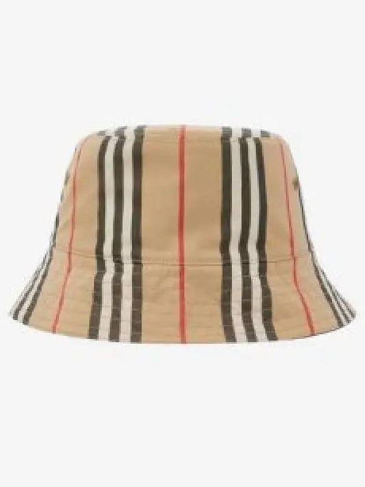 Striped Cotton Reversible Icon Bucket Hat Beige - BURBERRY - BALAAN 2