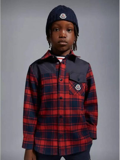 Moncler Kids Logo Check Shirt 2F00002549XX 456 - BOBO CHOSES - BALAAN 2