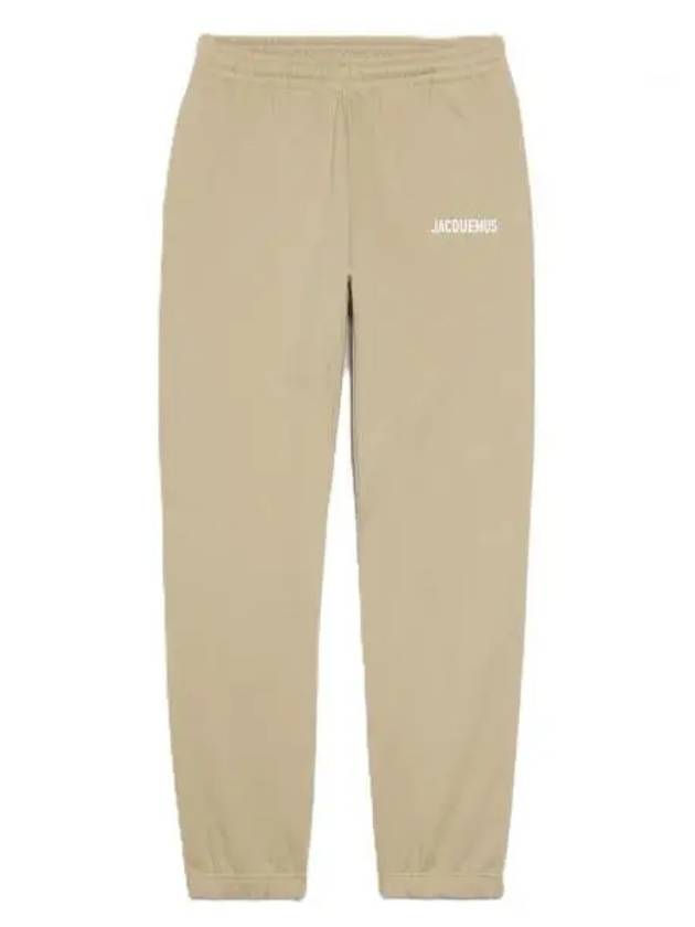 Le Jogging Logo Print Cotton Track Pants Light Beige - JACQUEMUS - BALAAN 2