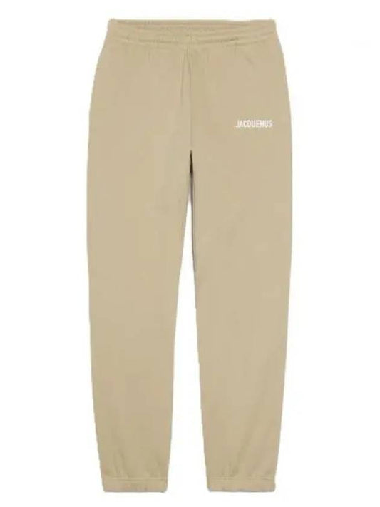 Le Jogging Logo Print Cotton Track Pants Light Beige - JACQUEMUS - BALAAN 2