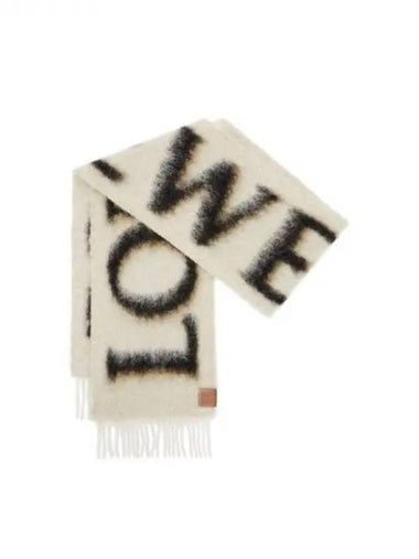 Logo jacquard mohair wool muffler - LOEWE - BALAAN 1