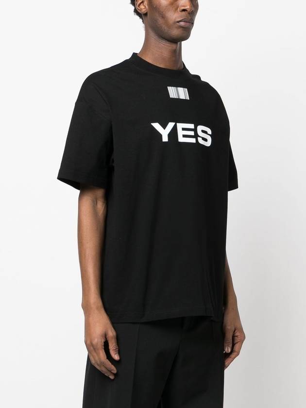 Yes No Print Short Sleeve T-Shirt Black - VETEMENTS - BALAAN 5