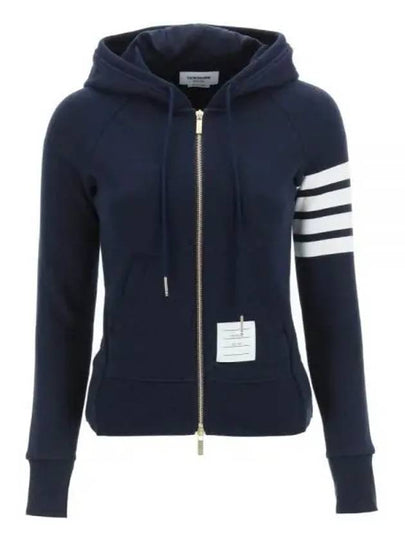 Engineered 4-Bar Stripe Loopback Jersey Knit Zip Up Hoodie Navy - THOM BROWNE - BALAAN 2