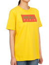 logo print short sleeve t-shirt yellow - KENZO - BALAAN.