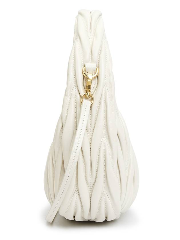 Wander Matelasse Nappa Leather Mini Hobo Tote Bag White - MIU MIU - BALAAN 4