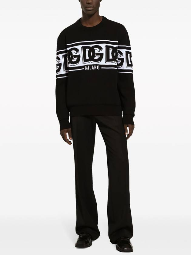 DOLCE & GABBANA INTARSIA KNIT LOGO JUMPER - DOLCE&GABBANA - BALAAN 3