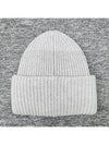 Face Patch Ribbed Wool Beanie Grey - ACNE STUDIOS - BALAAN 5