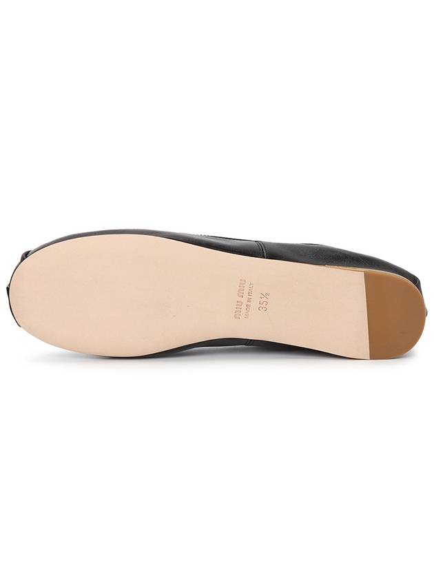 Women's Logo Leather Ballerinas Black - MIU MIU - BALAAN 6