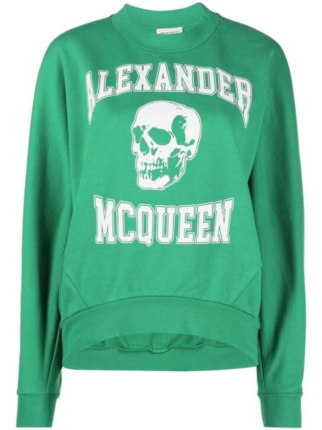 Skull Print Sweatshirt Green - ALEXANDER MCQUEEN - BALAAN 2