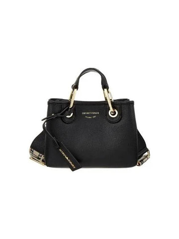 Women s Grained Leather Extra Small Shopper Bag Black - EMPORIO ARMANI - BALAAN 1