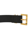 Men's Monogram Grain Leather Belt Gold - SAINT LAURENT - BALAAN.