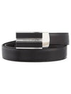 Classic Plate Buckle Leather Belt Black - MONTBLANC - BALAAN 3