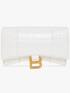 Hourglass Chain Crocodile Embossed Calfskin Medium Wallet White - BALENCIAGA - BALAAN 3