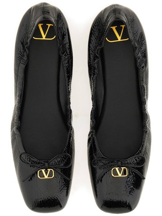 V Logo Signature Flats Black - VALENTINO - BALAAN 7