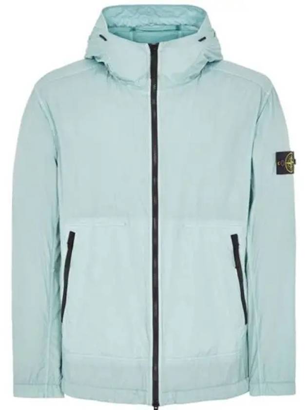 Men's Wappen Patch Nylon Hooded Jacket Blue - STONE ISLAND - BALAAN 2