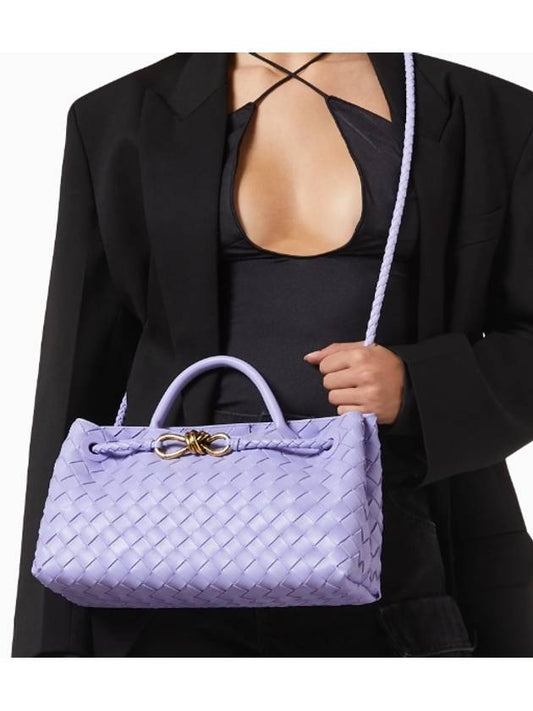 EW Andiamo Intrecciato Leather Tote Bag Purple - BOTTEGA VENETA - BALAAN 2