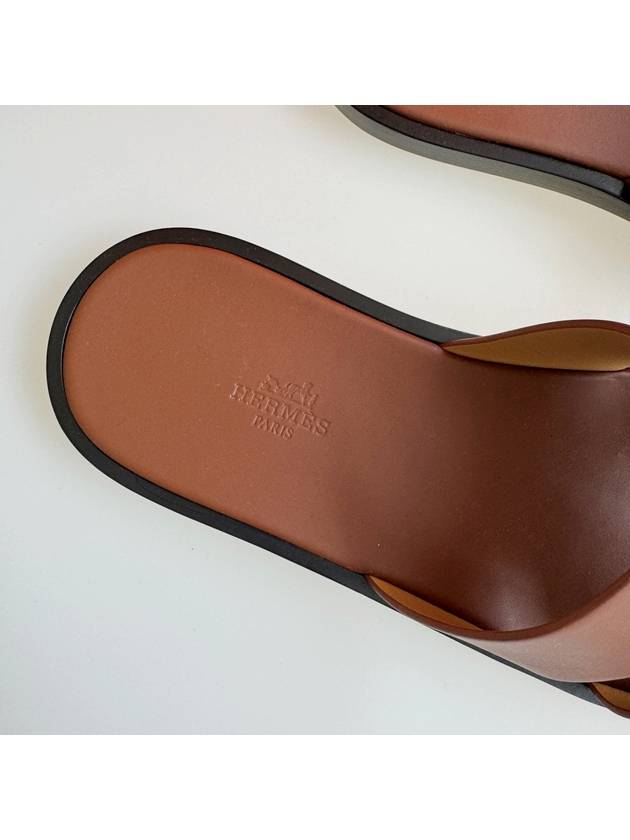 Izmir Leather Slippers Gold - HERMES - BALAAN 5