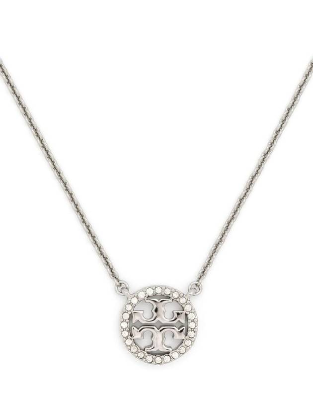 Miller Pave Logo Delicate Necklace Silver - TORY BURCH - BALAAN 3