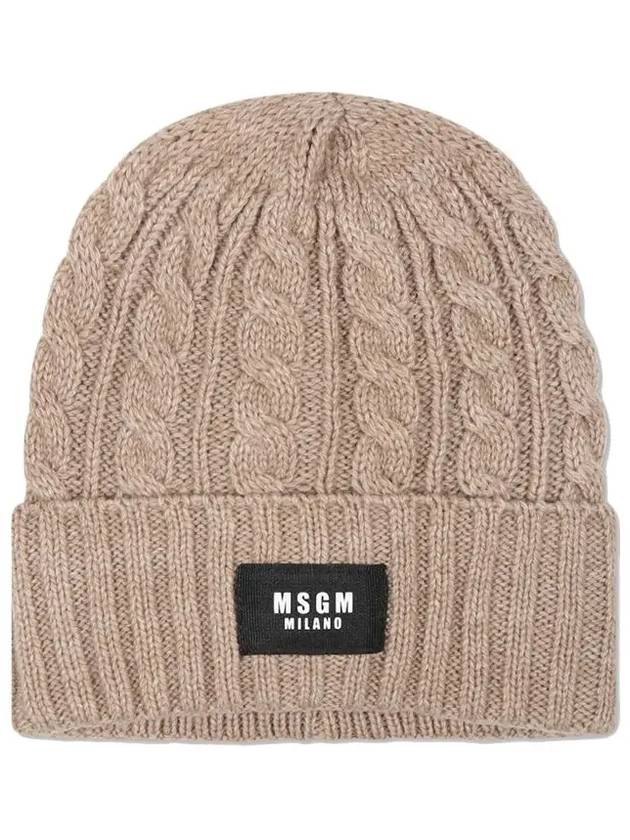 Kids Logo Beanie Beige F3MSJUHT057 015 - MSGM - BALAAN 1