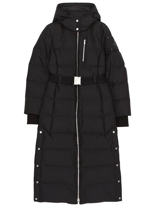 Cloud Belted Hooded Long Padded Black - MOOSE KNUCKLES - BALAAN 2