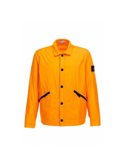 Men's Garment Dyed Crinkle Reps Nylon Shirt Jacket Orange - STONE ISLAND - BALAAN 2