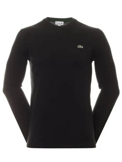 Embroidery Logo Crewneck Cotton Sweatshirt Black - LACOSTE - BALAAN 2