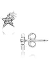 Sparkling Asymmetric Star Stud Earrings Silver - PANDORA - BALAAN 6