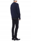 Fox Head Patch Regular Round Neck Pullover Knit Top Navy - MAISON KITSUNE - BALAAN 7