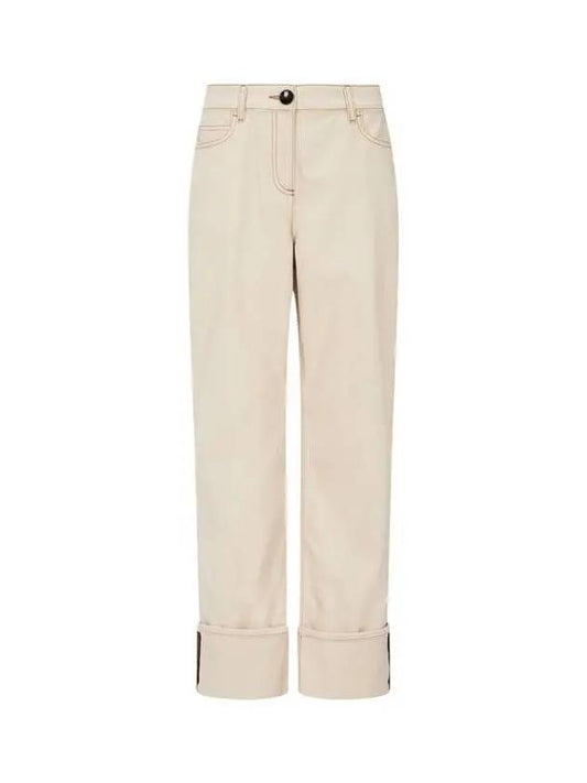 Women s roll up point denim pants beige 271049 - GIORGIO ARMANI - BALAAN 1