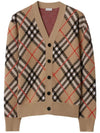 Check Wool Mohair Blend Cardigan Sand - BURBERRY - BALAAN 1