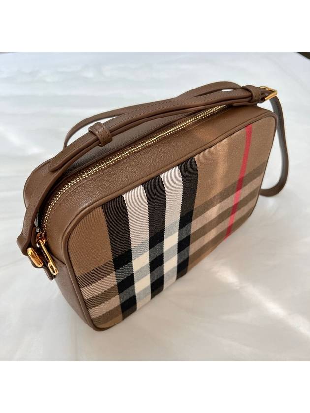 Checked Leather Camera Cross Bag Brown - BURBERRY - BALAAN 5