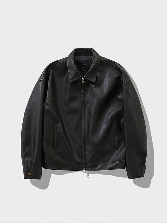 Leather single zip-up jacket black - FFEFF STUDIO - BALAAN 2