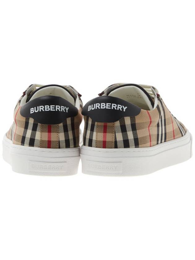 Vintage Check Cotton Low Top Sneakers Beige - BURBERRY - BALAAN 5