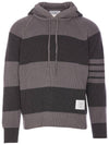 Thom Browne 4 bar stripe hooded cashmere sweater MKA513A Y2011982 B0011200587 - THOM BROWNE - BALAAN 1