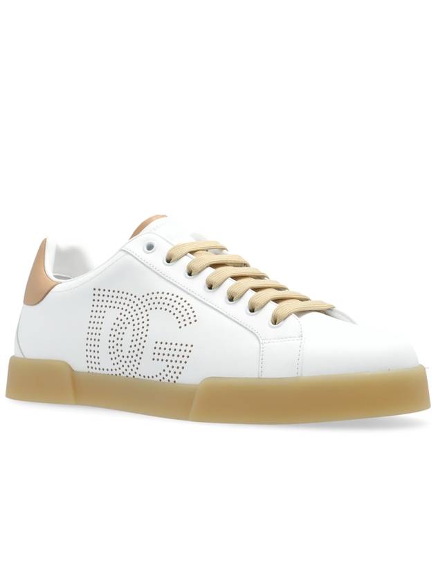 Portofino perforated DG logo low top sneakers white - DOLCE&GABBANA - BALAAN 5