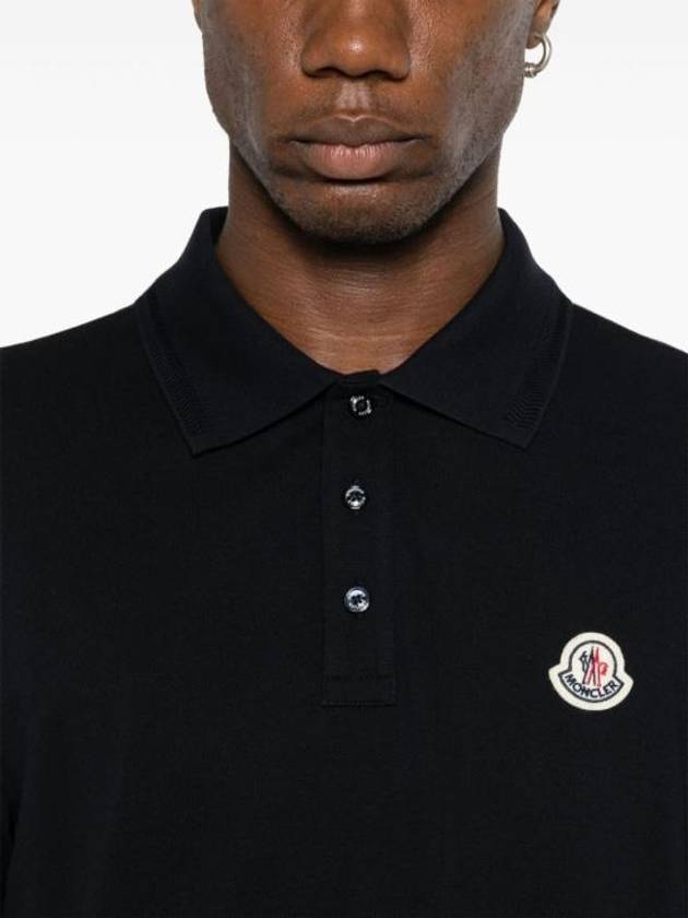 Logo Patch Short Sleeve Polo Shirt Navy - MONCLER - BALAAN 6