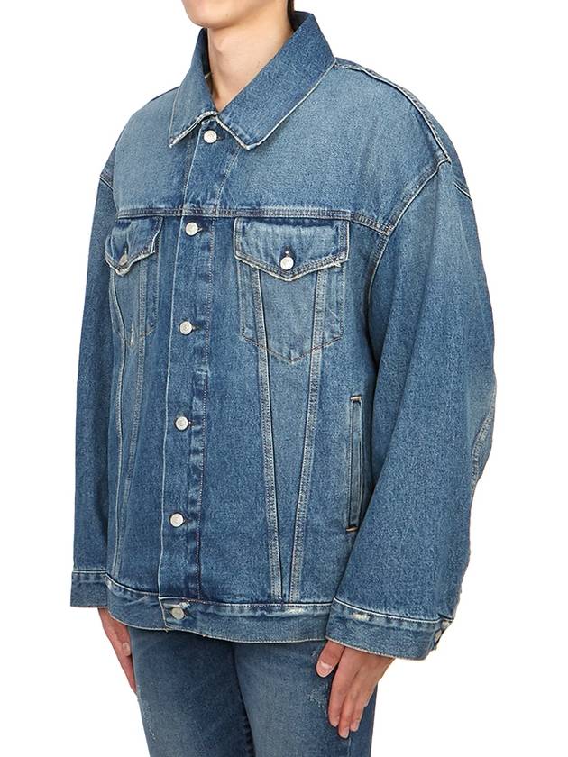 Oversized Denim Jacket Mid Blue - ACNE STUDIOS - BALAAN 4