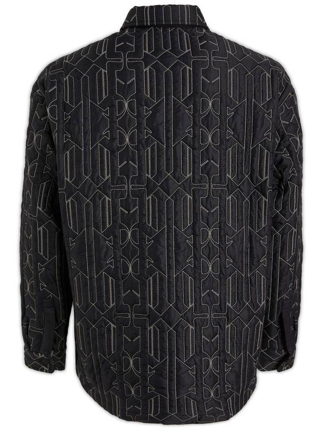 Monogram Quilted Overshirt Gray PMEA251E23FAB0011103 - PALM ANGELS - BALAAN 3