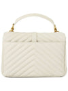 College Medium in Quilted Leather Shoulder Bag Blanc Vintage - SAINT LAURENT - BALAAN 4