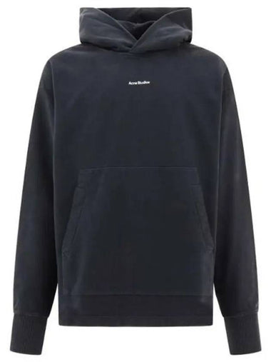 Logo Print Oversized Fit Hoodie Black - ACNE STUDIOS - BALAAN 1