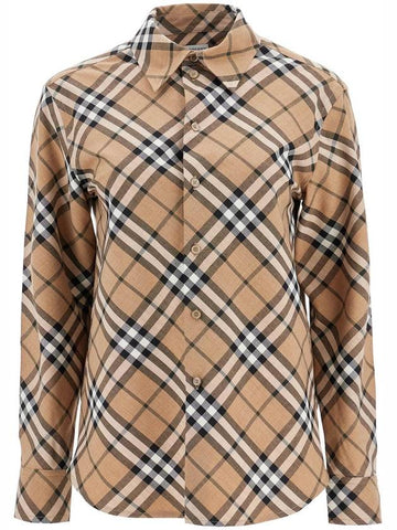 ered wool blend shirt - BURBERRY - BALAAN 1