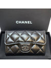 Classic Card Holder Lambskin Black Metal Black - CHANEL - BALAAN 3