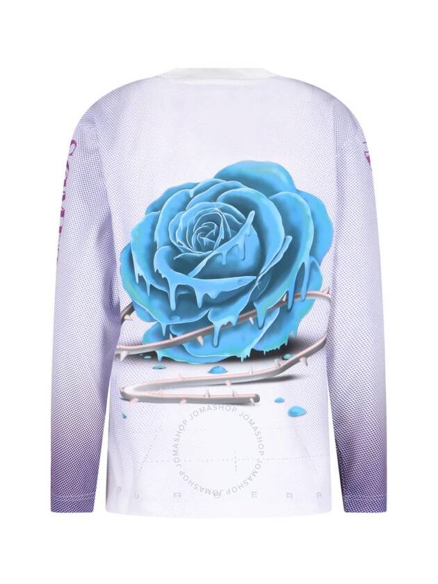 Rose Print Crew Neck Long Sleeve T-Shirt Royal - BURBERRY - BALAAN 3