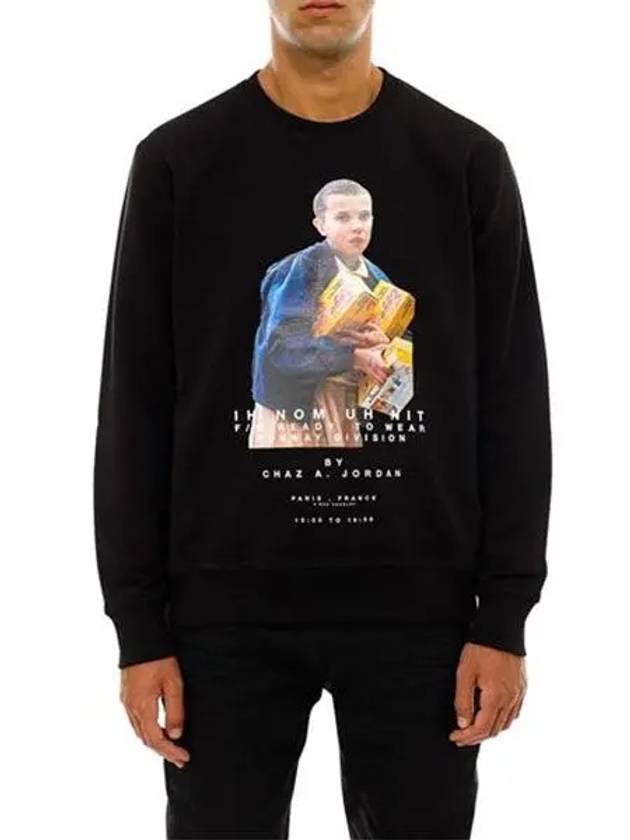 Men's Egg Waffle Crew Neck Black Sweatshirt NUW20235 009 - IH NOM UH NIT - BALAAN 2