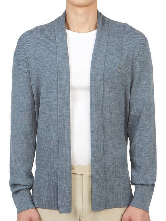 Men's Mode Merino Open Cardigan Blue - ALLSAINTS - BALAAN 1