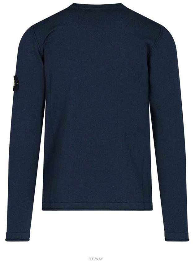 Wappen Patch Crew Neck Knit Top Navy - STONE ISLAND - BALAAN 4