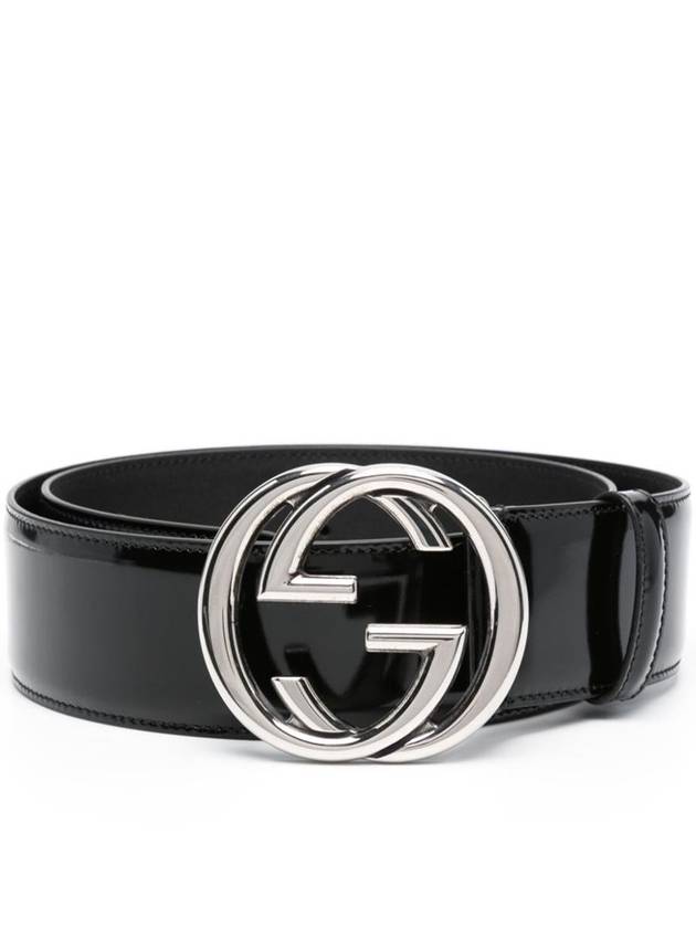 Interlocking G Buckle Leather Belt Black - GUCCI - BALAAN 2