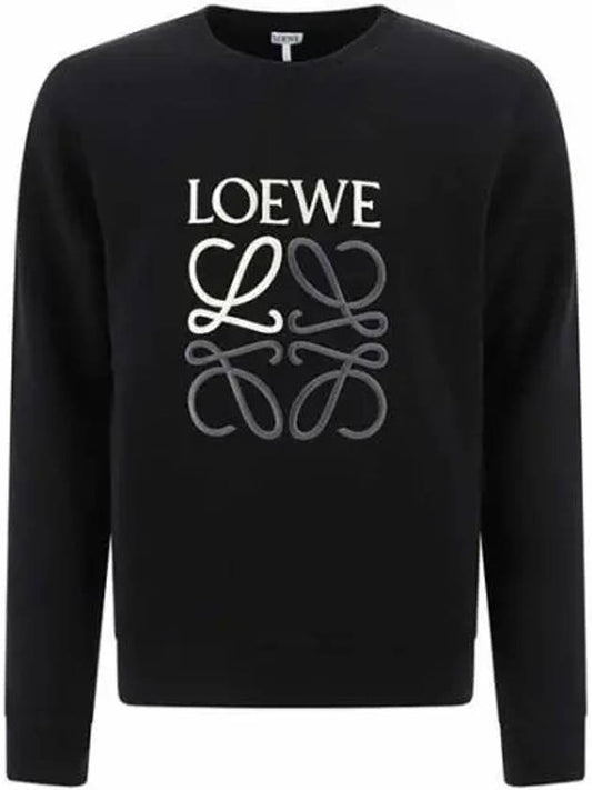 Anagram Logo Cotton Sweatshirt Black - LOEWE - BALAAN.